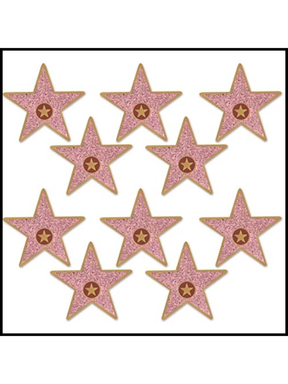 Mini Star Cutouts Party Decorations Double-Sided Cardstock 10-Piece Set